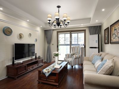 枫情水岸112平米简约美式三居室装修案例