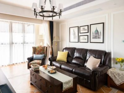 新城尚东花园105平米美式三居室装修案例