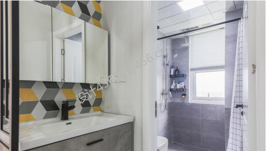 110平三居室现代简约风格洗手台装修效果图