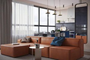 [成都泰达装饰]80㎡装成工业风，餐厨开放一体