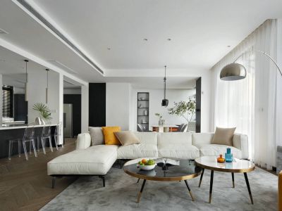 明发珍珠泉9号极简风格292平米别墅装修案例