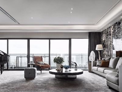 融创·云湖十里轻奢风格161平米三居室装饰效果图案例