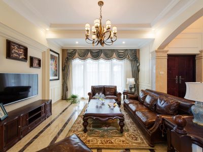 荣耀府复古美式风190平米别墅装修案例