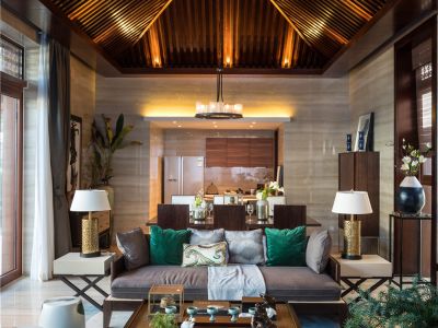 正源尚峰尚水混搭风格265平米别墅装修案例