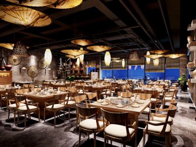 南京火锅店369平米工业风格装修案例