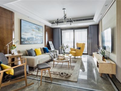 中海桃园里现代风格136平米三居室装修案例