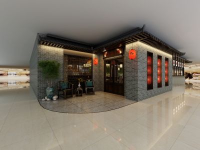 新中式火锅店300平米装修案例