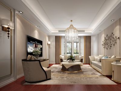 金地名京149平方米美式风格三居室装修案例