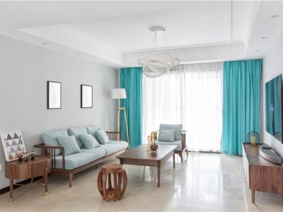 紫金观邸现代风格109平米三居室装修案例