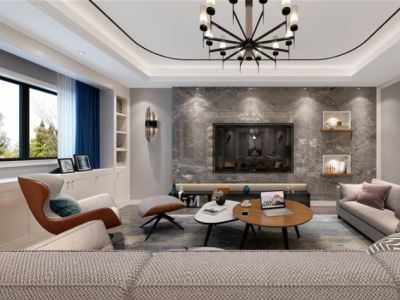 卧龙湖香樟园142平方米联排别墅现代简约装修案例