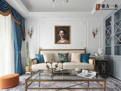 中冶盛世滨江88平米法式轻奢风格三居装修案例