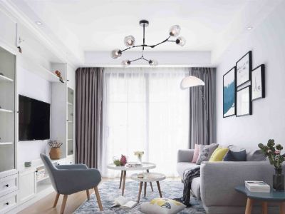 鸿通公园1988天著北欧风格119平米三居室装修设计案例