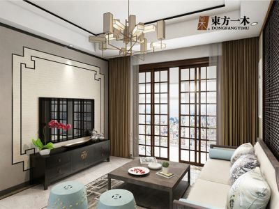 弘阳燕江府90平米中式风格三室两厅装修案例