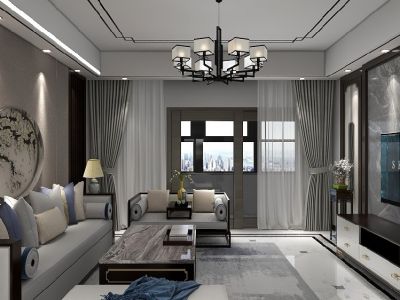 华润悦府新中式110平米三居室装修案例