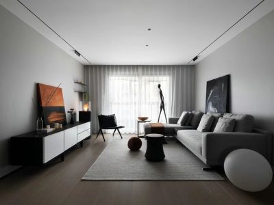 盛世御城现代客厅120平米装修案例