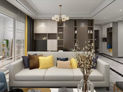 中铁青秀城135平米现代简约三居装修案例