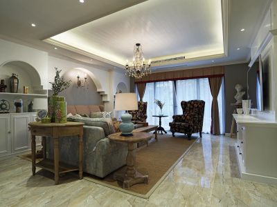 恒大养生谷法式风格122平米三室两厅装修案例