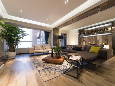 华侨城翡翠天域时尚简约风118平米三室两厅装修案例