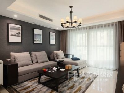 华侨绿洲现代简约风116平米三室两厅装修案例