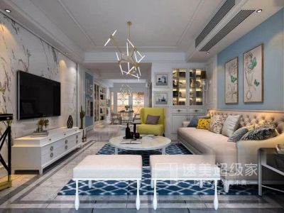 冠城大通蓝郡松苑时尚现代风132平米四室两厅装修案例