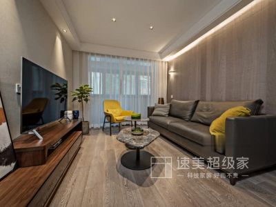 金地保利悦风华时尚简约风135平米三室两厅装修案例