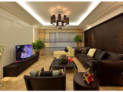 旭日上城128平米美式风格三居室装修案例