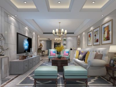 弘阳上院150平米三居室小美式风格装修案例