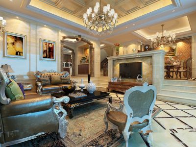 银城林茵里别墅190平方米欧式风格装修案例
