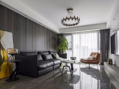 金色江湾140平三居室现代简约风格装修案例