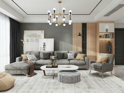 巴黎第五区三居125平现代风格装修案例