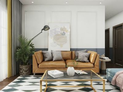 盛和世纪125平三居现代风格装修案例