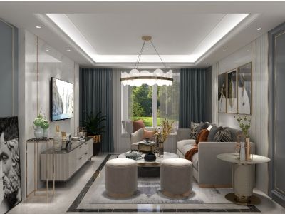 陶瓷小区三居123平现代风格装修案例