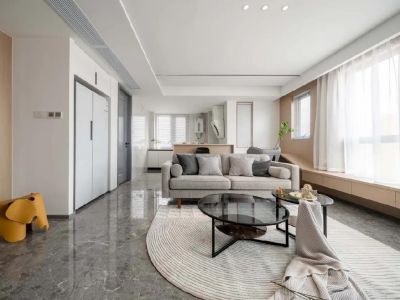 保利紫薇花语136平三居室现代简约风格装修案例