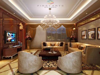 听涛观海205平米别墅欧式风格装修案例