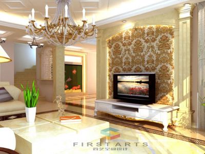 碧波山庄188平米别墅简欧风格装修案例