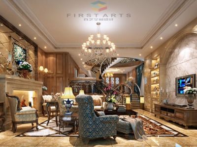 华侨城500㎡奢华风格别墅装修案例
