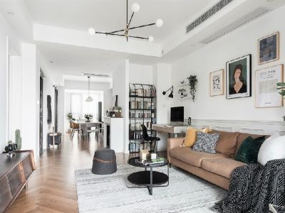 蜀郡又一城139平三居室北欧极简风格装修案例