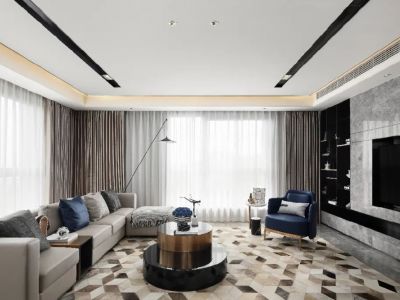 万科魅力之城124平三居室现代简约风格装修案例