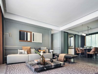 中铁西城135平三居室现代简约风格装修案例