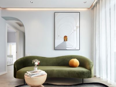 保利玫瑰花语85平二居室现代简约风格装修案例