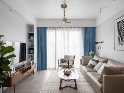 阳光·龙湾生态北欧风格89平米二居室设计效果图案例