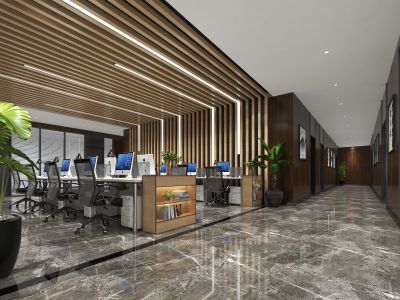 武汉办公空间轻奢风格1288平米装修案例