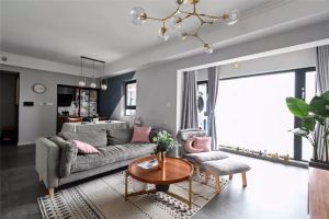 [三新装饰]98㎡北欧风，餐厅设计斜切式拼接墙面，让空间充满设计感