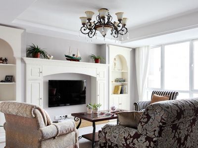 曲江公馆和园四居126平美式风格装修案例