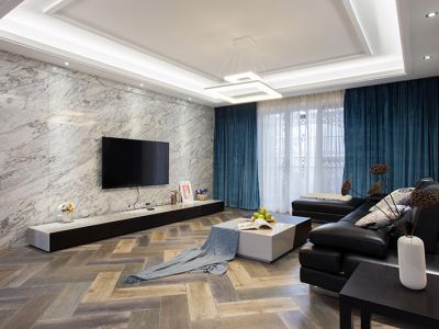 枫林绿洲三居119平现代风格装修案例