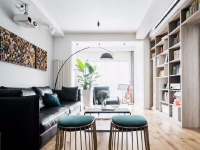 华辉东方城北欧风格129平米三居室装修效果图案例