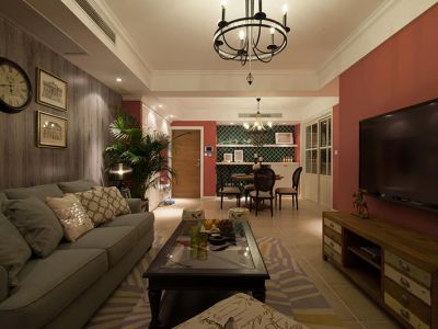 雅荷四季城三居105平现代风格装修案例