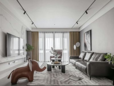 世纪锦苑125平三居室现代简约风格装修案例