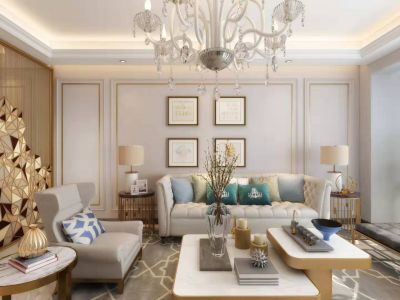 兴发御景湾美式风格110平米装修案例