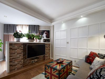 万象春天三居122平美式风格装修案例